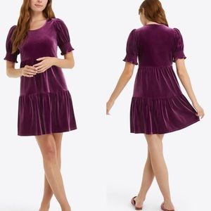BNWT Draper James Lee Ann Velvet Tiered Dress Size XS
